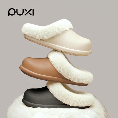 朴西防污防水可外穿冬季棉拖鞋
