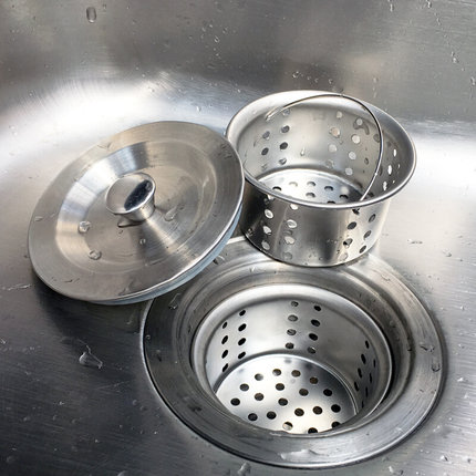 洗菜盆下水管配件水槽漏斗过滤网下水器厨房洗碗水池不锈钢提笼盖