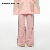 MARTIN冬新款 个性 时髦拼色格子裤 ANDREA oversize休闲裤