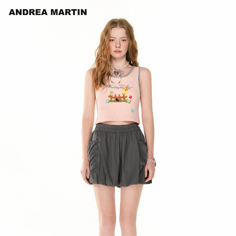 ANDREA MARTIN【孟子义同款】秋季新款背心女无袖T恤短款吊带,女装/女士精品,背心吊带,淘宝优惠券,粉丝福利购,淘宝优惠卷