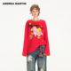 红色T恤女圆领宽松上衣春 MARTIN2026新款 马年限定款 ANDREA