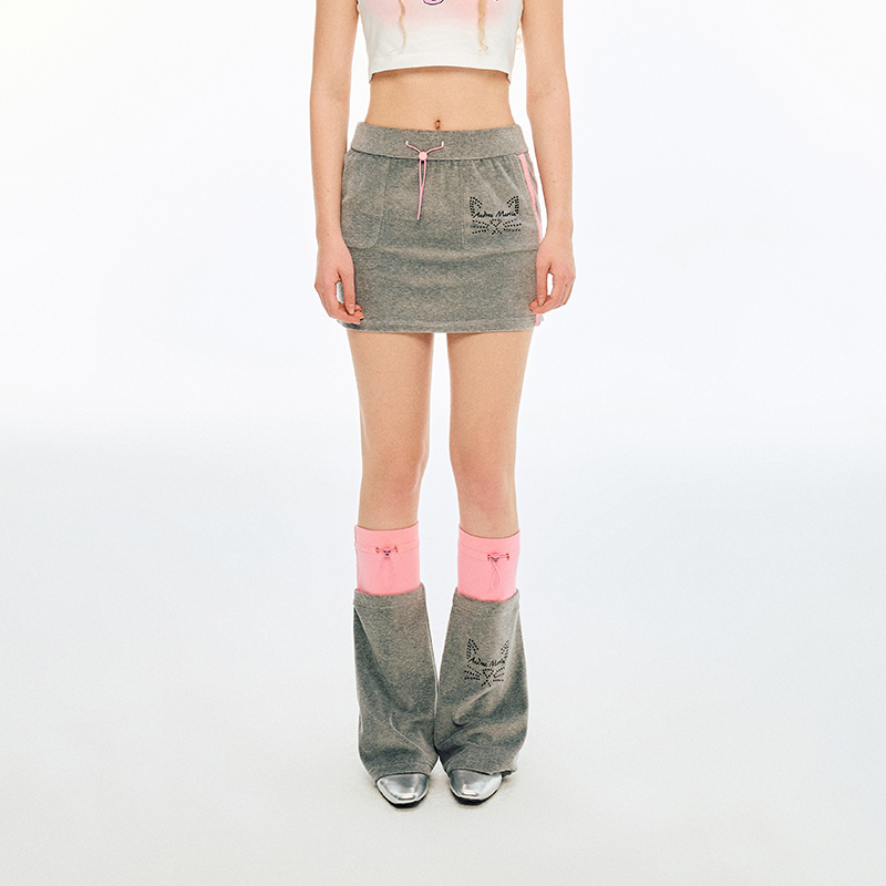 AndreaMartin灰色烫钻短裙半裙