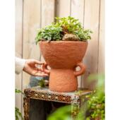 侘寂风花盆阳台花园装 饰摆件创意花器水泥非陶瓷花盆彷陶土陶盆