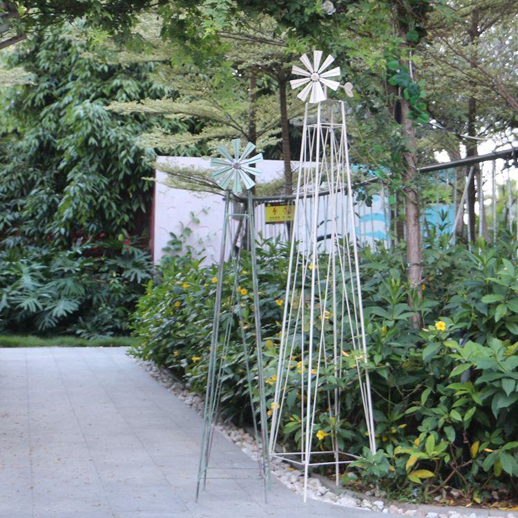 美欧式做旧铁艺风车爬藤支架铁线莲植物攀爬花架别墅花园庭院装饰