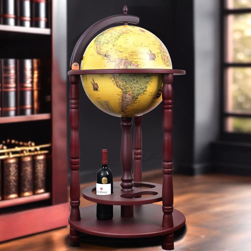 42CM酒柜式地球仪落地摆件客厅装饰办公室摆设乔迁开业工艺礼品