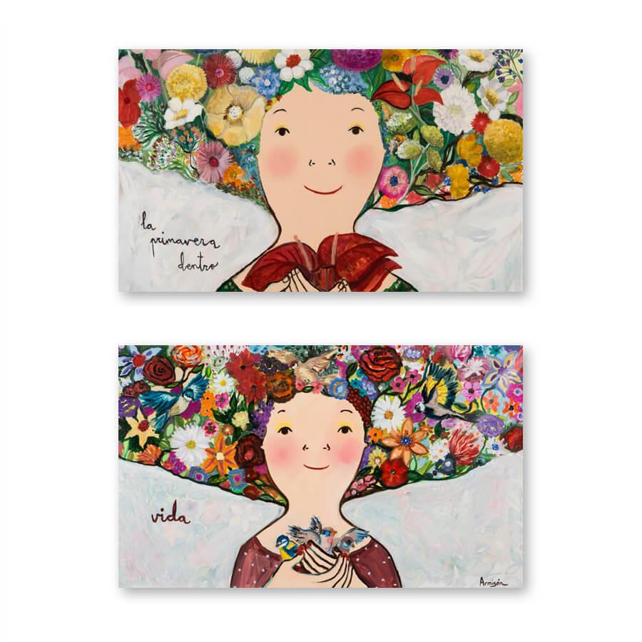 《四季》阿米森 人物抽象艺术画 客厅装饰画 色彩创意挂画 无框画