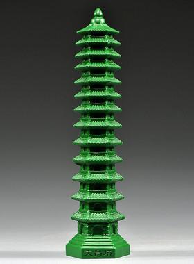 绿色文昌塔13层的木质绿色木雕实木2023十三层九层木制文昌塔木头