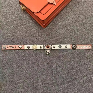 纯手工小众亚文化皮质手环朋克暗黑可叠戴甜妹废土风古着饰品项圈