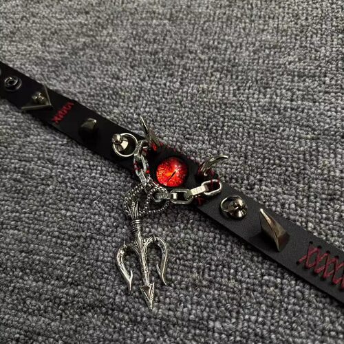 ARB纯手工亚比项链 小众暗黑个性炼狱美式朋克恶魔之眼项圈choker