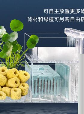 鱼XGD缸净过滤器三布一滴流盒水循环系统壁挂式上置合瀑式增氧泵