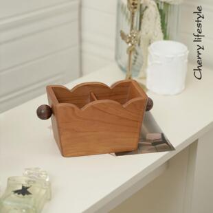 致化实妆刷收MSNW-008纳盒木双格放化妆笔收纳桶梳妆精台高级感实