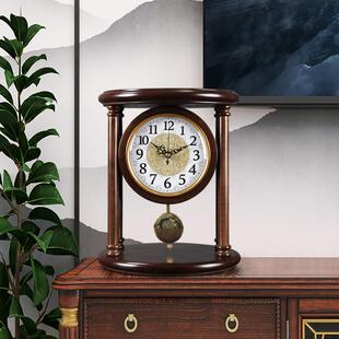 摆钟老式客厅座古钟中式覆古木钟桌面时机械摆台式中风钟表270P18