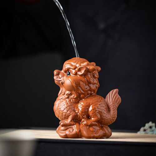 热销创意招财生肖龙茶宠摆件紫z砂可养茶道茶玩茶台茶桌装饰龙年