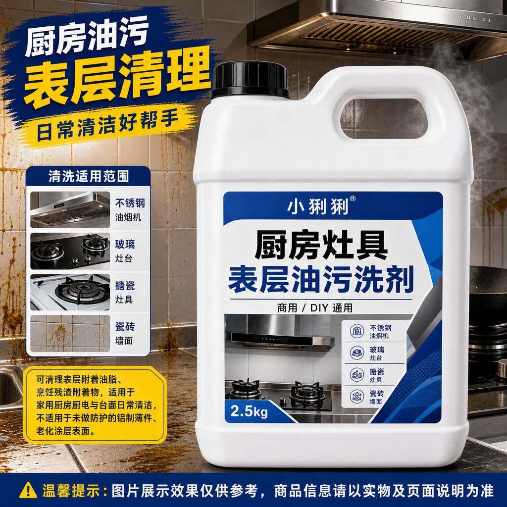 烟机灶台油污除油剂用厨房重油污清洁去污清洁剂