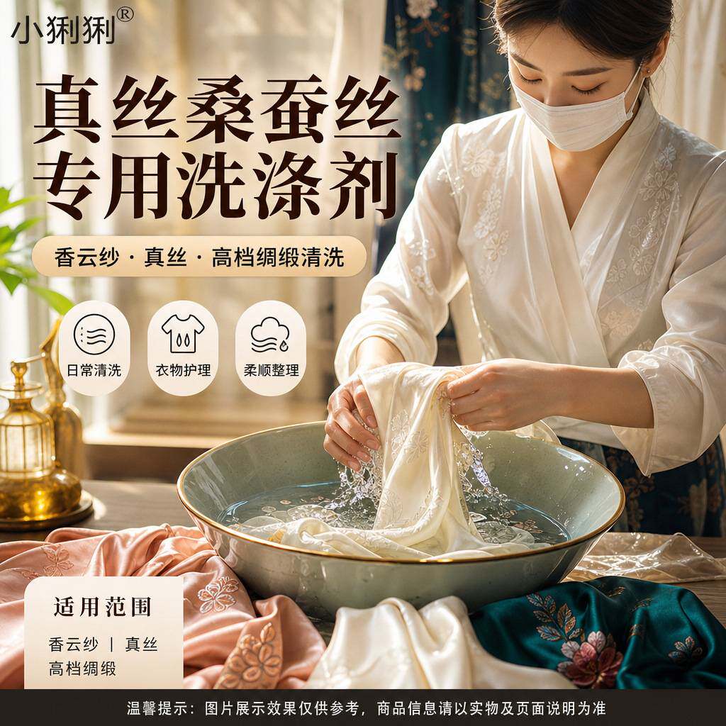印花丝绸洗涤剂真丝桑蚕丝旗袍