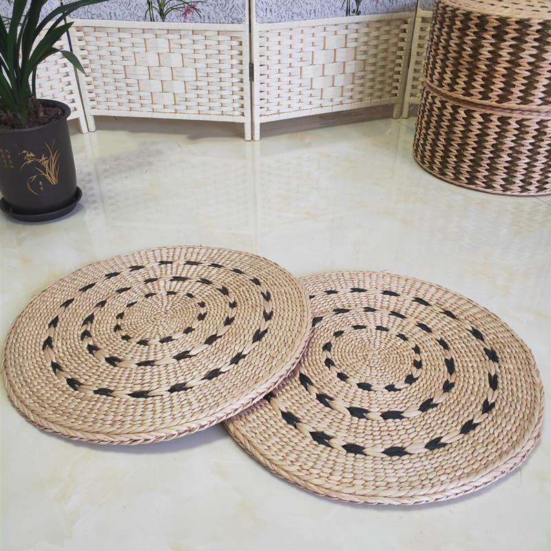 草编蒲团榻榻米坐垫汗蒸房瑜伽垫草垫手编蒲草椅垫圆形茶道打座垫