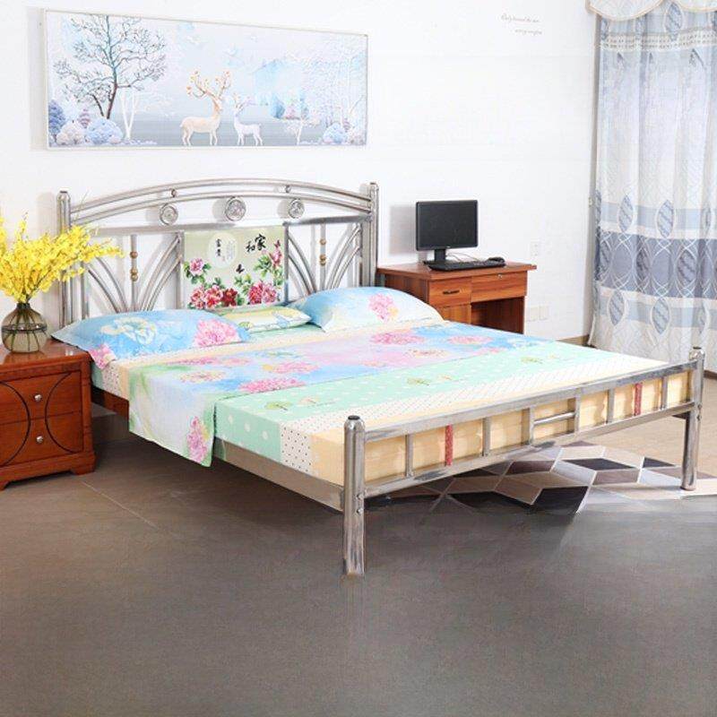 不锈钢床1.8米双人床1.5米现代简单加厚不锈钢床框架304定制
