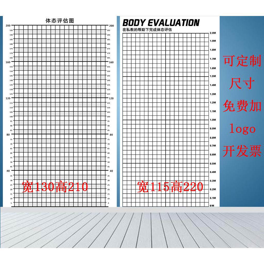 体态评估图健身房体测表瑜伽私教身体形体测评脊椎修覆墙壁画 画