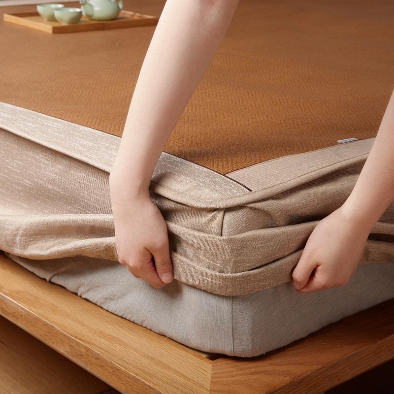 定制床笠款冰藤凉席套件120*190x135x200榻榻米订做冰丝床罩1.8x2