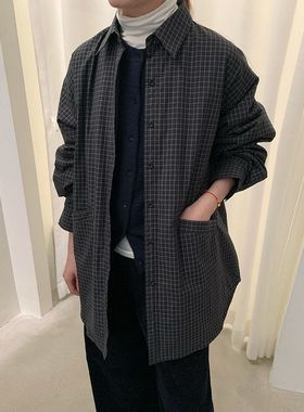 【EVER TRUE】正品！2025秋冬羽绒格子衬衫长袖加厚宽松开衫61855