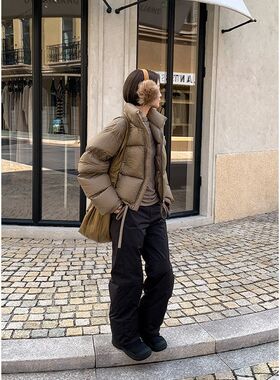 木兰 蓬松软糯立领羽绒服2025十三行冬新款保暖90白鹅绒外套57012