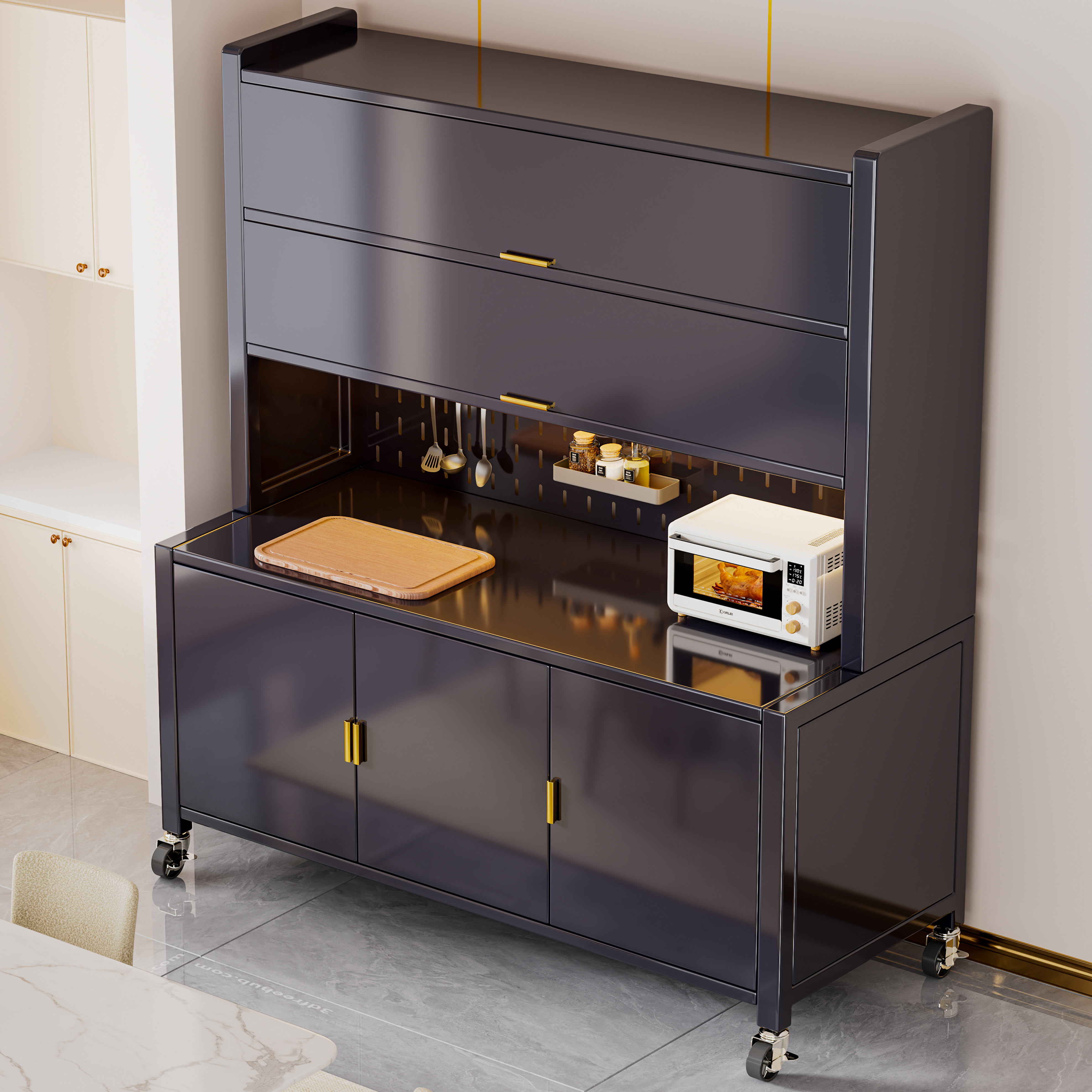 厨房置物架落地多层碗筷锅具调料储物柜多功能靠墙一体餐边收纳柜,厨房/烹饪用具,调料置物架,淘宝优惠券,粉丝福利购,淘宝优惠卷