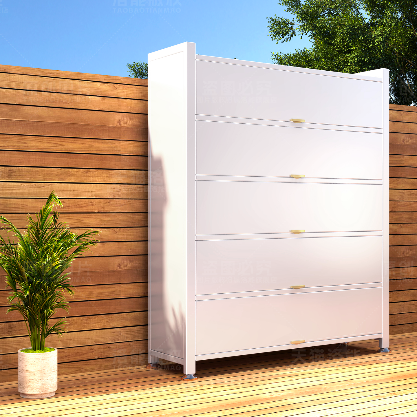 钢制收纳柜阳台柜置物架家用门口室外储物柜防尘防晒一体落地柜子,收纳整理,收纳柜,淘宝优惠券,粉丝福利购,淘宝优惠卷