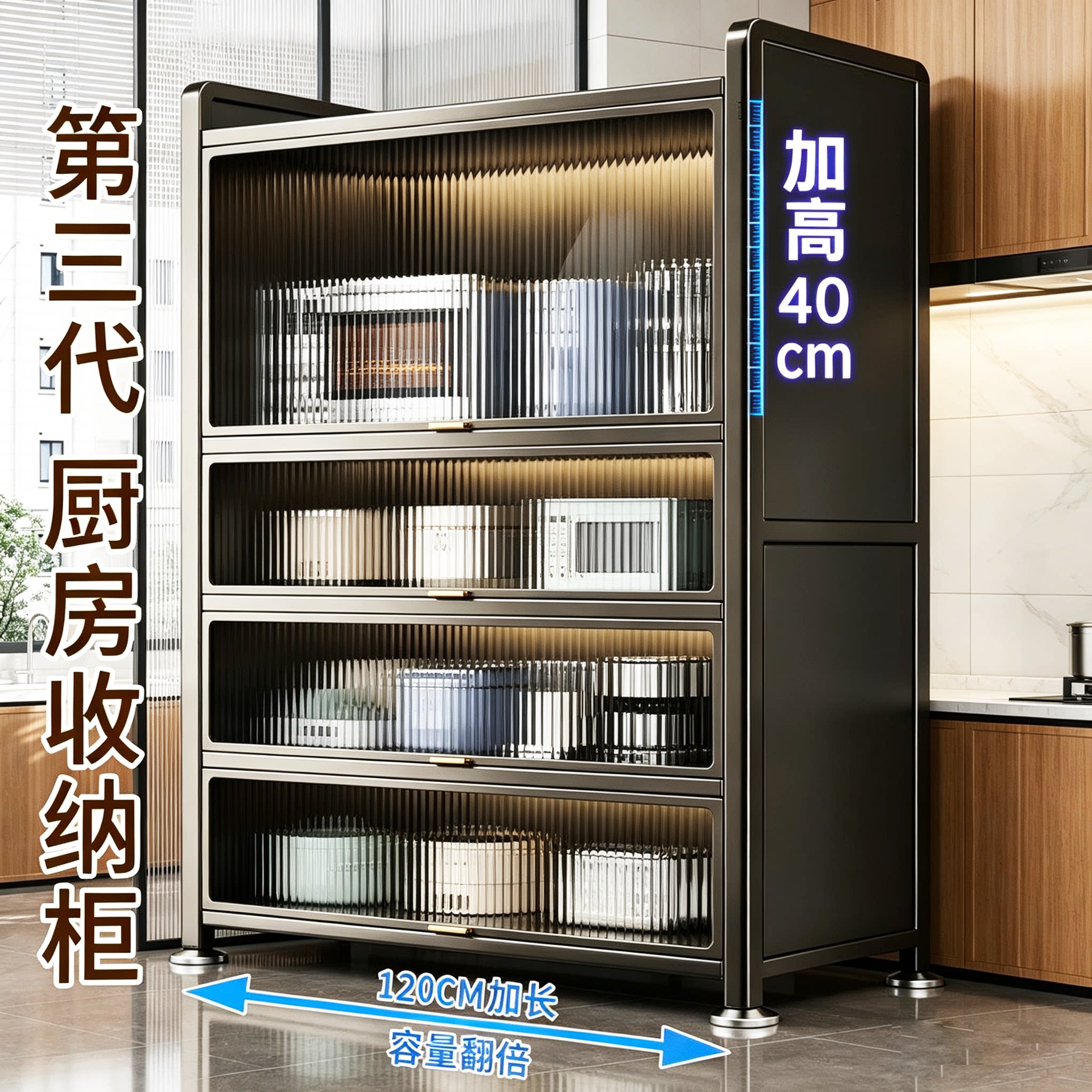 【拒绝生锈】新款碳钢厨房置物架图片