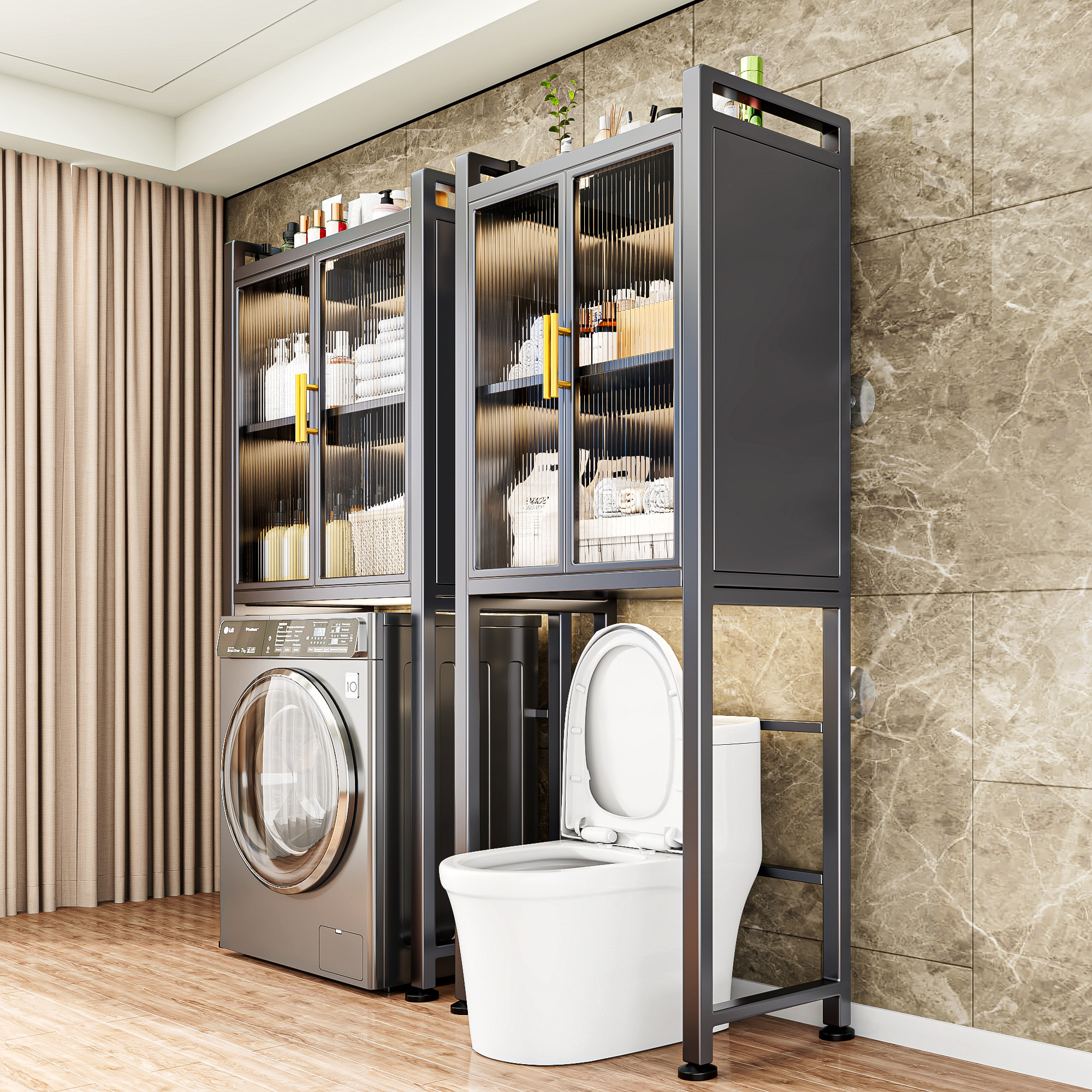 红书疯抢爆款！家用洗衣机置物柜