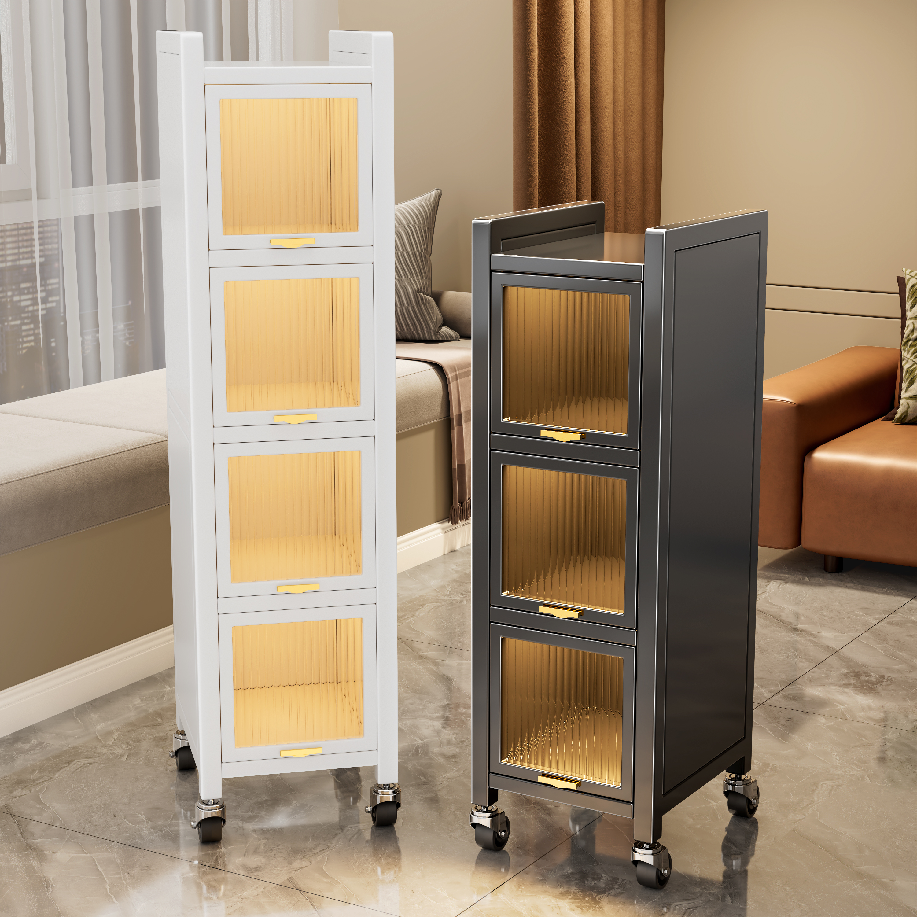 【2025爆款卫生间夹缝置物架子】