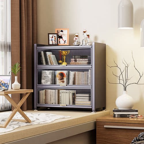 飘窗收纳柜翻门防尘大容量阳台柜