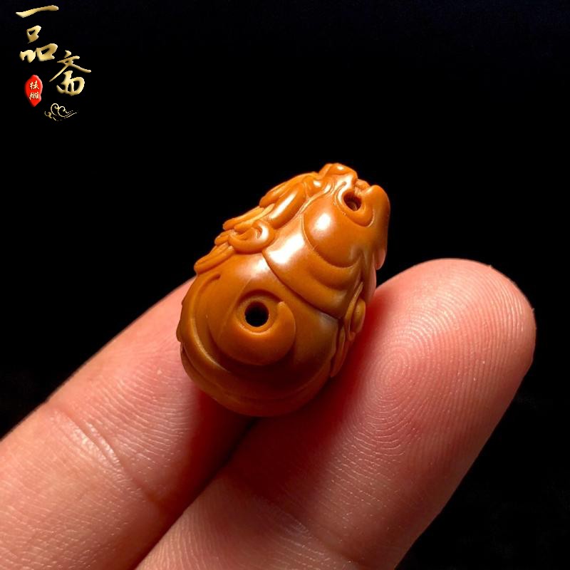 橄榄核三通貔貅核雕佛头龙单籽雕刻兽面吊坠手串脖挂项链配饰文玩