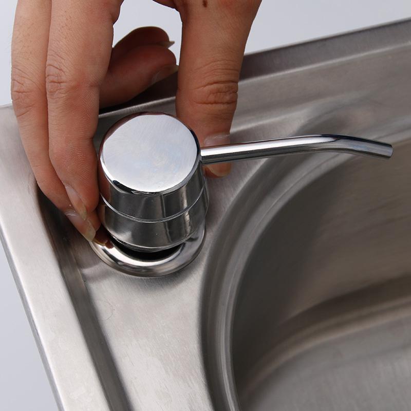 水槽洗洁精按压瓶皂液器304不锈钢瓶厨房洗涤剂按压器洗菜盆配件