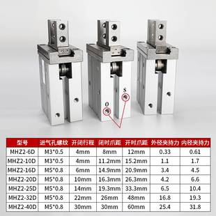 MHZL2气动手指气缸机械手夹具平行夹爪MHZ2 10d16D20D25D32D1 HFZ