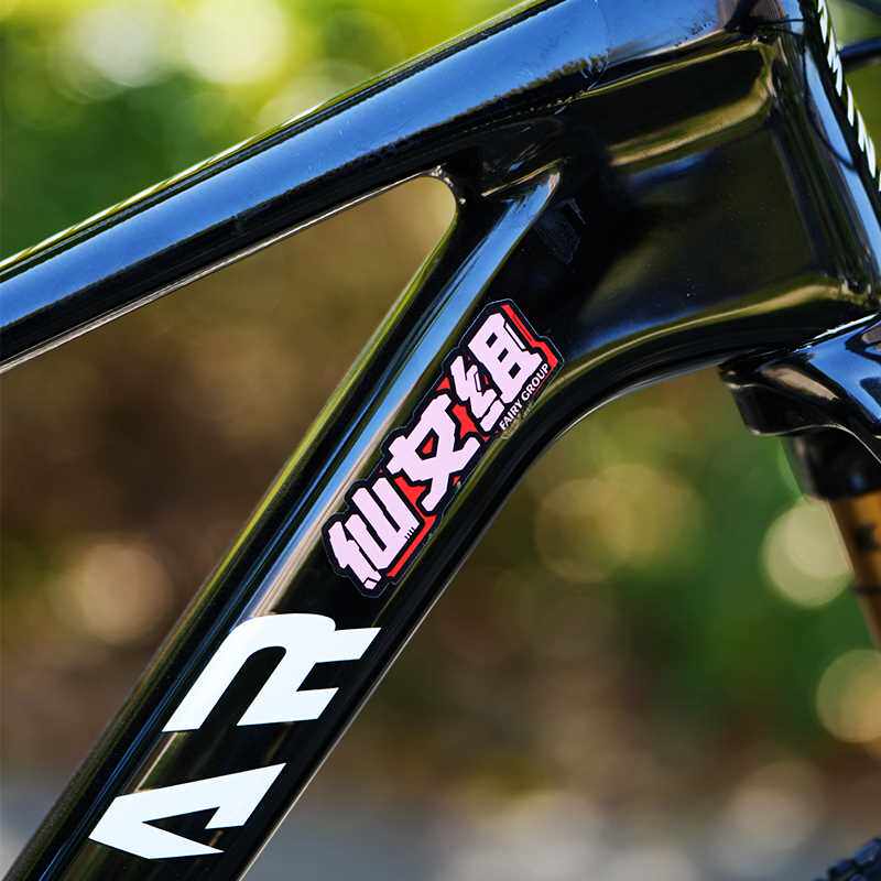 自行车车架贴纸卡通装饰贴横梁斜梁贴改色遮瑕休闲菜腿辣堡组贴纸