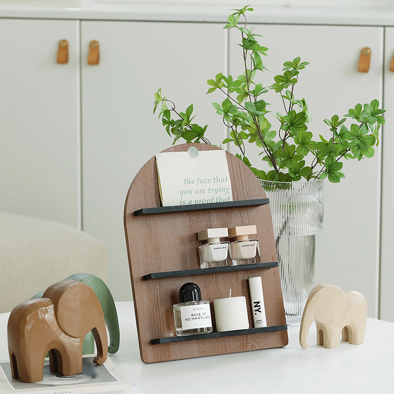 加大号圆拱形收纳架 化妆品展示架 玄关钥匙架 莫兰迪桌面置物架