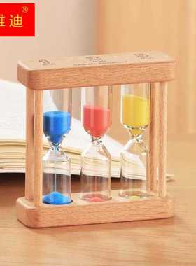 木质儿童刷牙沙漏计时器1/3/5三分钟时间漏斗迷你防摔创意小摆件