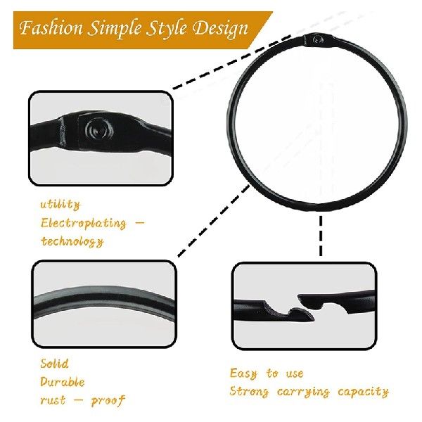 30 Pack Shower Curtain Rings, Circular Shower Curtain Hooks