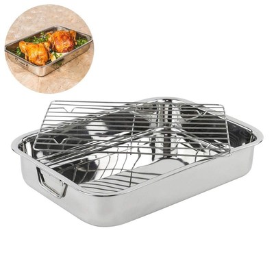 Large Stainless Steel Roasting Lasagna Pan Meat Roaster with