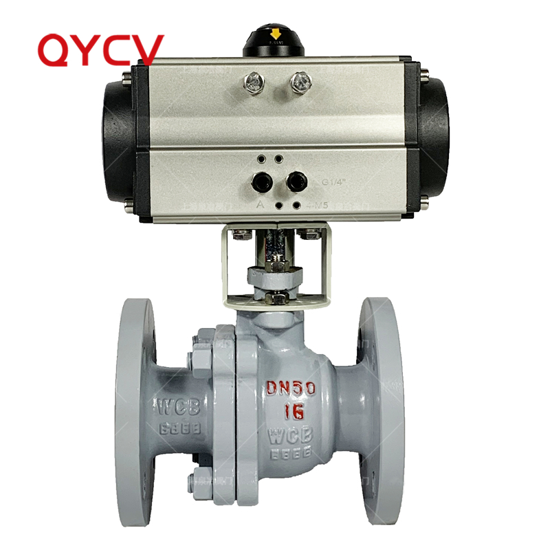 气动法兰球阀 碳钢切断软密封开关调节 Q641F-16C 10C 304不锈钢