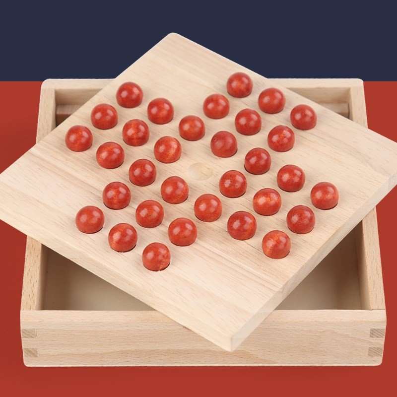 实木益智棋智力跳棋钻石棋古典桌游棋盘孔明棋一人棋子单身贵族棋