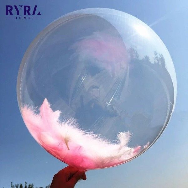 10pcs/lot 10-36inch Bobo Balloons Feather Transparent PVC