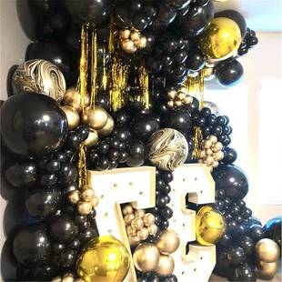 5101218 Inch Black Balloons Flashing Metallic Balloons Bi