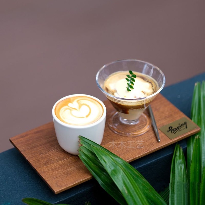 咖啡品鉴杯托盘不开孔杯垫咖啡厅茶水盘甜品盘子饮品专用杯托刻字