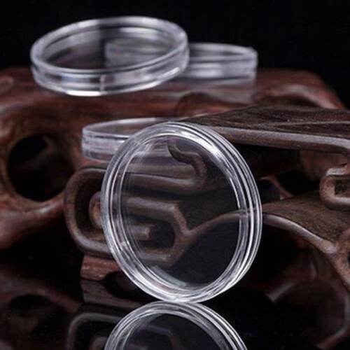 极速100pcs/lot 21mm Transparent Plastic Coin Holder Coin Col