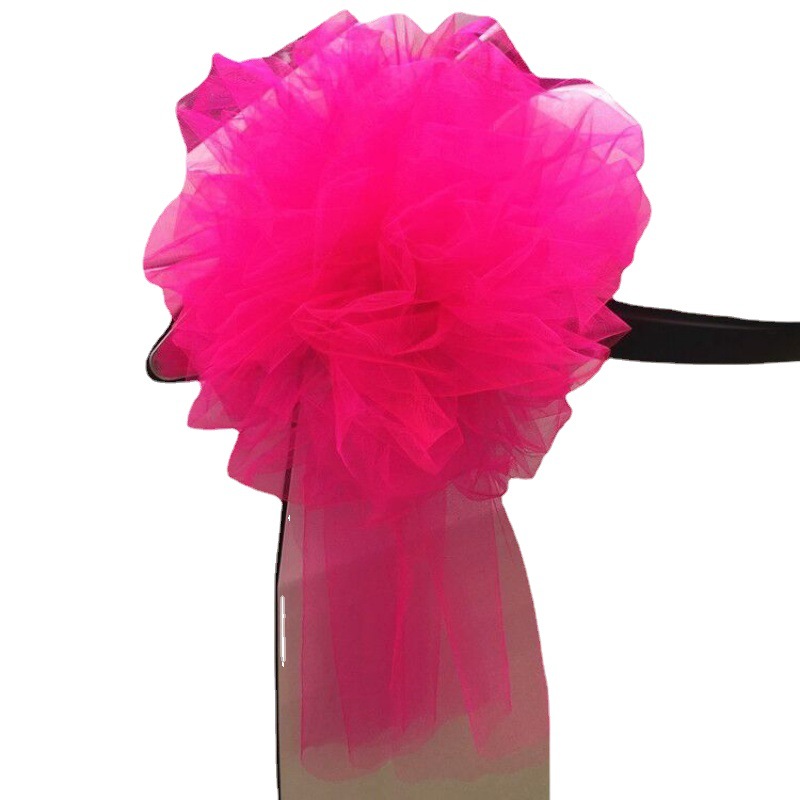 婚房客厅装饰花球婚礼布置楼梯扶手大红色纱拉花浪漫创意结婚庆用