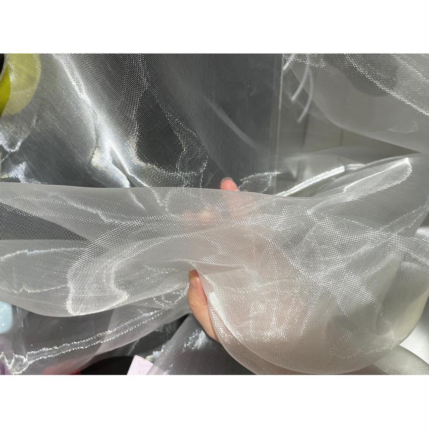 高透明尼龙硬网布粗网裙撑圣诞树透明造型diy硬网纱婚纱布料面料