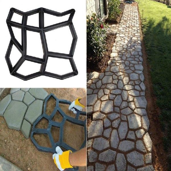Black Plastic Making DIY Paving Mould Home Garden Floor