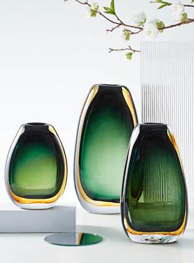简约现代花瓶轻琉璃奢样板房软装饰LIUL玻璃花摆客厅餐桌玄关器家