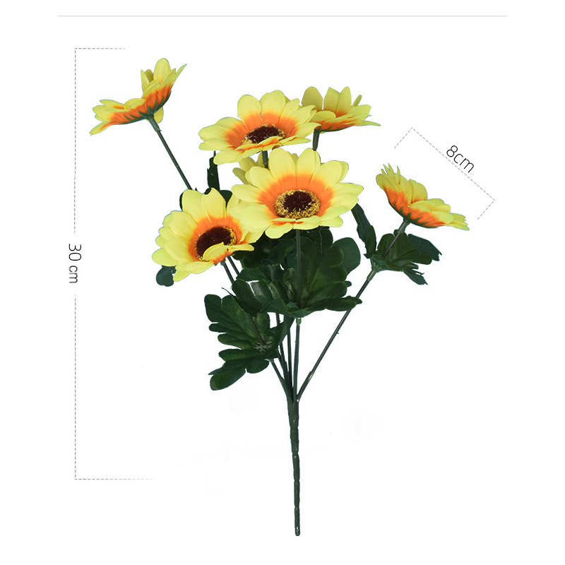 7 heads Artificial Sunflower Bouquet Silk Sunflower Fake Flo